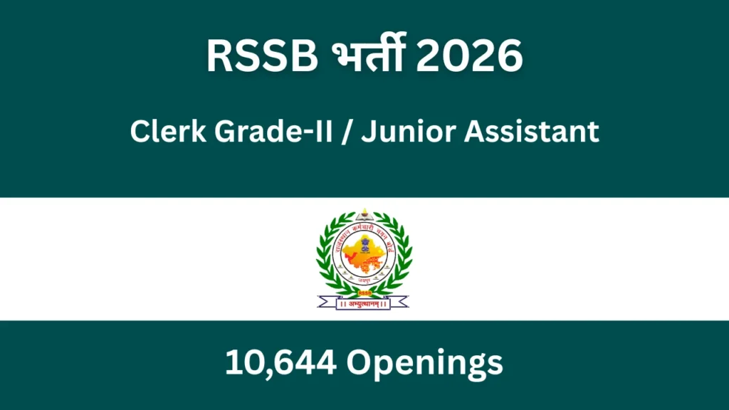 RSSB Clerk Grade-II & Junior Assistant Recruitment 2026 – Apply Online for 10,644 Posts