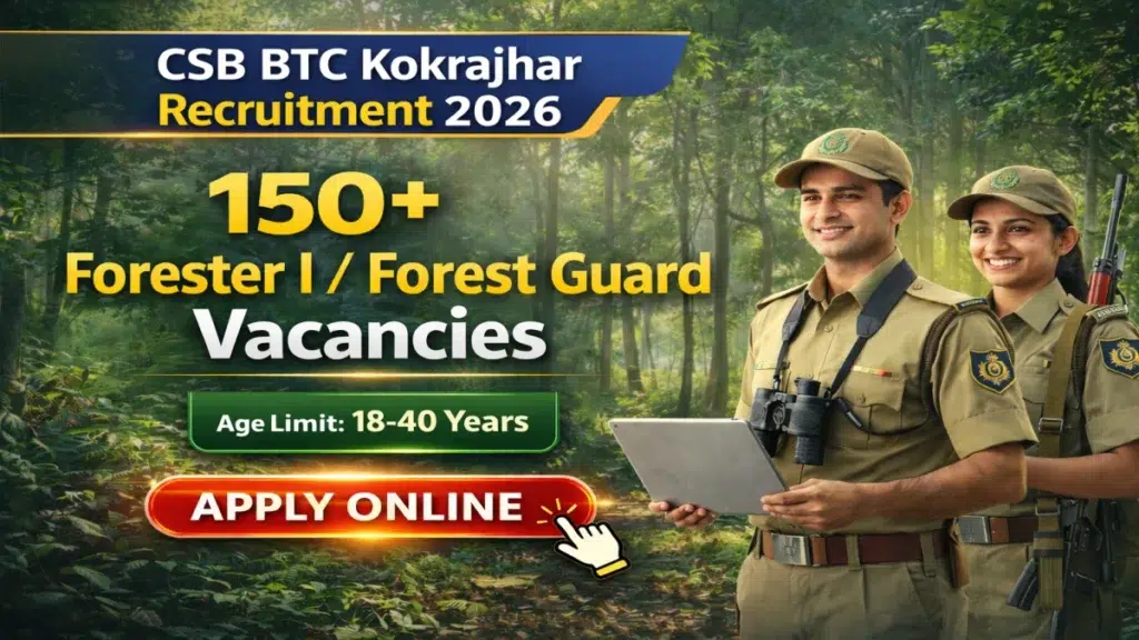 CSB BTC Kokrajhar Forester / Forest Guard Recruitment 2026 – Apply Online for 157 Posts