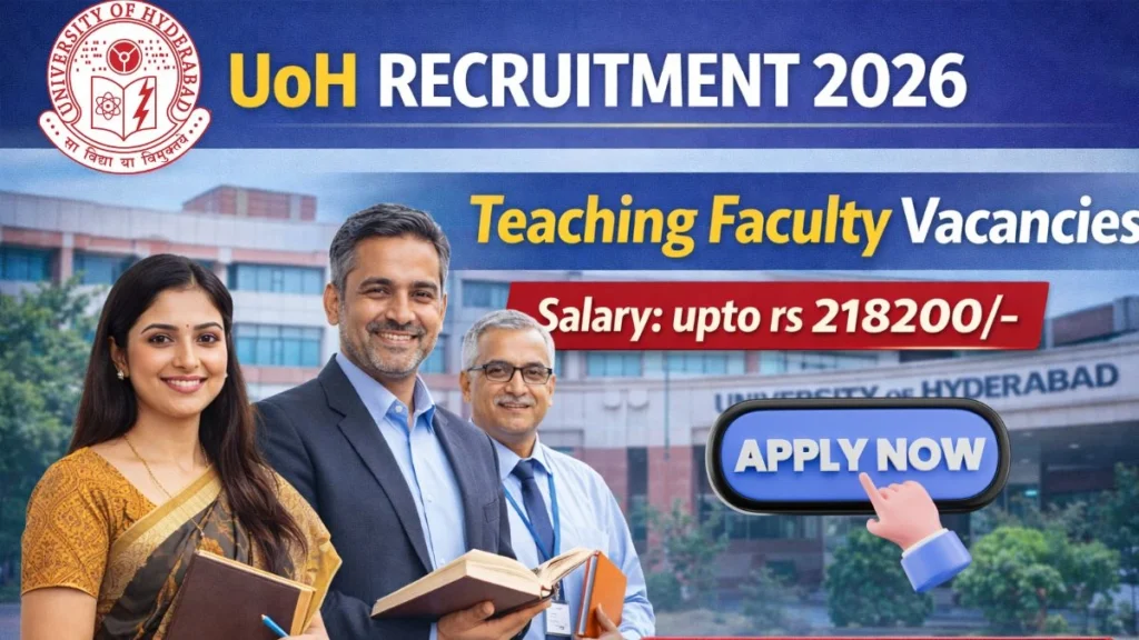 University of Hyderabad (UoH) Teaching Faculty Recruitment 2026 – Apply Online for 40 Posts